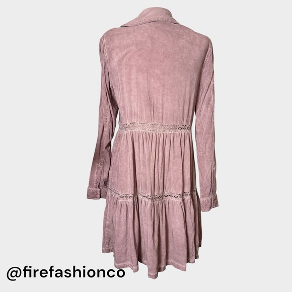 Bluheaven Mauve Plum Duster Flare Medium Boho Western - Picture 2 of 7